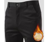 Pantalones formales elásticos gruesos de invierno para hombre: pantalones casuales de negocios ligeros, de corte recto y con forro de terciopelo. 33