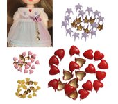 20 hebillas de corazón de 5/6 mm hechas a mano, botones de amor, hebillas, accesorios de costura, ropa de muñecas blue-5mm Star