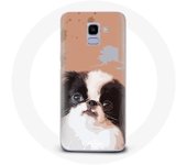 Coque pour Samsung Galaxy A8 2018 Épagneul japonais Noir et Blanc Race de chiens
