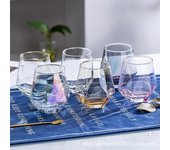 Copas de vino, champán, whisky de plástico irrompibles con forma de diamante, sin tallo, elegantes, duraderas, desechables, para interior y exterior, ideales para el hogar, la oficina y los bares