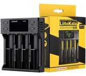 Liitokala LII-S4 cargador de batería LCD 4 ranuras para 18650 26650 21700 18350 AA AA batería de litio NiMH negro