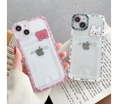 Funda tipo billetera con dibujo de oso y conejo para Iphone 14, 13 Pro Max, 11, 12, Xr, Xs, X, 8, 7 Plus, Se2, funda suave para teléfono con bolsillo para tarjeta fotográfica For iPhone SE 2020