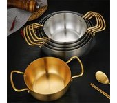 Cacerola coreana de acero inoxidable para cocinar leche y mariscos, sartén para cocina de inducción y cocina de gas, utensilios de cocina. 16cm