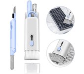 Kit de limpieza de teclado 7 en 1, cepillo de limpieza electrónico multifuncional, herramientas para PC, Monitor, Tv, teléfono color rosa