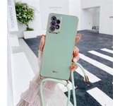 Funda de teléfono con revestimiento de cordón para collar cruzado, funda protectora de silicona suave para lente Samsung A73 A33 A53 A23 A50 A13 A12 A82 A72 A52 A32 A22 5G For Samsung A53 5G