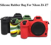 Funda de goma de silicona suave para Nikon Z6 Z7, funda protectora para el cuerpo, funda de goma para cámara rojo