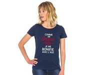 T-shirt Femme - COMME UN GRAND VIN JE ME BONIFIE AVEC L'ÂGE WAF S azul marino
