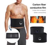 Cinturón de estimulación muscular con controlador, estimulador eléctrico de 8 modos, entrenador EMS, ejercitador Abdominal, cinturones tonificantes para entrenamiento de gimnasio USB blanco