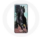 Coque pour Samsung Galaxy A13 4G / A13 4G Lite Cheval Noir De La Race Frisonne