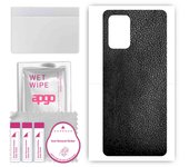 apgo Protective Skin Sticker for the back compatible with Oppo Reno 6 Z 5G, Wrap Film, Foil, Vinyl - Pattern Black Leather