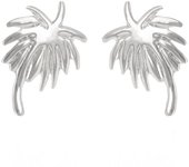 Les Trésors De Lily [Q2895] - Boucles Argent 'Jungle' argenté (rhodié) - 11x7 mm (palmiers) plata