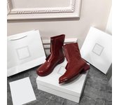 Botas de diseñador para mujer, marca de lujo, 1 bota, botín con cremallera frontal, botines modernos, zapatos de plataforma blancos, botas de moto para mujer 3 blanco