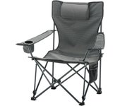 VECELO - Silla de camping compacta, plegable y para exteriores, con taza, ideal para acampar en solitario, ideal para la convergencia y la capacidad de carga. gris