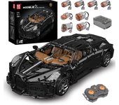 MOULD KING 13163 Bloque de construcción de coche técnico Control remoto La Voiture Noire Modelo de coche de carreras deportivo Juguetes Niños Regalo de Navidad negro