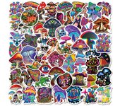 50 pegatinas de grafiti psicodélico con forma de hongo hippie para portátil, motocicleta, monopatín, impermeables, juguetes