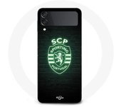Coque Maniacase pour Samsung Galaxy Z Flip4 scp sporting portugal lumineux fond noir