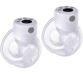 Paquete de 2 extractores de leche eléctricos portátiles, silenciosos, invisibles, manos libres, 2 modos, 9 niveles 2-Pack blanco