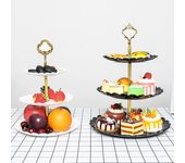 Bandeja para tartas de tres capas, soporte para tartas estilo europeo, mesa de postres para bodas, plato de frutas y dulces, expositor para tartas, bandeja para postres y aperitivos. azul