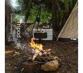 Trípode de aleación de aluminio de 3 secciones para fogatas, ideal para acampar al aire libre y colgar macetas.
