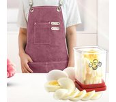 Rebanador de frutas de acero inoxidable, herramienta de cocina para ahorrar espacio, fácil de usar, placa de empuje inferior multifuncional, cortador de frutas rojo