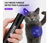 Linterna ultravioleta recargable por USB de 365 nm, luz negra, detector de musgo para mascotas, manchas de gatos, perros, chinches y alimentos mohosos USB rechargeable