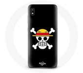 Coque pour Samsung Galaxy A10 One Piece Manga Tete de Mort Fond Noir