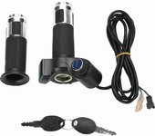 Acelerador giratorio con pantalla LED de voltaje de 5 cables universal para scooter eléctrico de 12-99 V(plata) plata