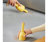 Mini aspiradora de escritorio 2 en 1 y eliminador de pelusas para limpieza de escritorio, cables de lápiz y eliminación de bolas de pelo de la ropa 【1】single vacuum cleaner amarillo