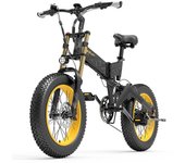 Bicicleta eléctrica plegable LANKELEISI X3000 PLUS con motor de 1000 W y batería de 48 V y 17,5 Ah 48V 1000W 17.5Ah negro