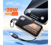 QOOVI Mini Powerbank 5000mah PD 20W Cargador portátil Carga rápida para iPhone 15/14 Pro Samsung Xiaomi Batería externa Powerbank 5000mAh For Type-C negro