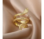 Anillos de serpiente 2024 para mujer y hombre, estilo punk, hip hop, abiertos, ajustables, chapados en oro, de acero inoxidable, con circonitas, joyería estética, anillos para hombre 1