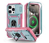 Funda para iPhone 15 14 13 12 11 Pro XS Max XR 8 7 Plus, protección de armadura de grado militar deslizante para cámara, cubierta de armadura giratoria de 360 ​​grados iPhone 15 Plus