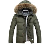 Abrigos de plumón cálidos de alta calidad para hombre, chaqueta acolchada informal de invierno para hombre S caqui