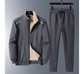 Suéter cálido para hombre, traje de invierno, chaqueta deportiva gruesa de terciopelo, traje de dos piezas de terciopelo de cordero para invierno S