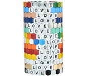 Pulsera de moda Aleación Pintura Nueva pulsera Honeycomb LOVE Bracelet 17-22cm blanco