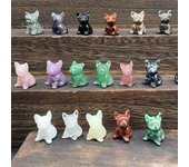 Estatua de Bulldog Francés, diseño Adorable, superficie lisa, cristales de imitación de cuarzo rosa, piedras curativas, estatua de perro F