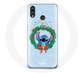 Coque pour Huawei P20 Lite Stitch neige joyeux Noël bleu
