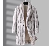 Abrigo de invierno de imitación de piel de visón integrado de doble cara para hombre con felpa y abrigo largo grueso de manga larga de otoño/invierno M