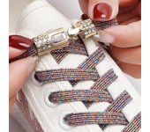 Cordones elásticos de arcoíris para zapatillas de deporte, cordones con cierres cruzados de diamantes, sin corbatas, para niños y adultos, sin cordones, cordones planos de 8MM de ancho China azul claro