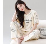 Conjunto de pijama de verano para mujer, ropa de casa, pantalones largos y dulces para niñas, versión de ropa de casa del conjunto de ropa de casa informal. M(35-45kg)