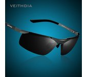 VEITHDIA Gafas de sol polarizadas UV400 con espejo para hombre, gafas de sol rectangulares sin montura, gafas para hombre negro