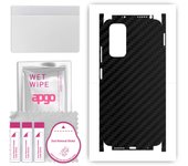 apgo Protective Skin Sticker for the back+sides compatible with Xiaomi Redmi Note 11S, Full Wrap Film, Foil, Vinyl - Pattern Carbon Black