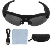 Gafas de sol con cámara wifi, grabación de vídeo HD, para ciclismo, conducción, senderismo y pesca. negro