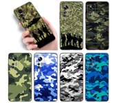 Funda de camuflaje militar para Xiaomi Mi A2, 8, 9 SE, Note 10, 10T, 11, 12 Lite, 9T, 11T, 12S, 12T Pro, A3, 6X, 12X, TPU, color negro Xiaomi Mi A2(6X)