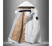 Chaqueta de terciopelo de invierno para hombre, abrigo holgado con capucha acolchado de talla grande L