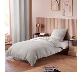 Parure de couette  Noah  Gaze de Coton 140 x 200 pour lit 1 place - Gaze de coton Perle