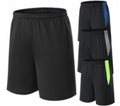 Pantalones cortos deportivos de baloncesto para hombre con bolsillo para correr, ciclismo, Fitness, entrenamiento al aire libre, gimnasio, entrenamiento de Yoga, pantalones de chándal sueltos 2XL negro