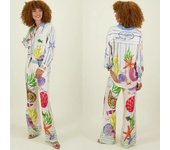 Conjuntos de pantalones holgados con estampado de satén para mujer, camisas casuales de manga larga, conjuntos de dos piezas, conjuntos femeninos, ropa de calle XXXL
