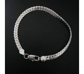 Cadena lateral de plata s925 de 6mm, collar de 8/18/20/24 pulgadas para mujer y hombre, regalo de joyería de compromiso de boda a la moda 20cm plata