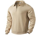 2024 Nuevas sudaderas de otoño e invierno para hombre, jerseys vintage con cuello con media cremallera, abrigos para hombre S blanco